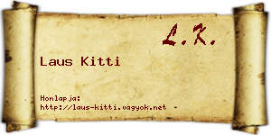Laus Kitti névjegykártya